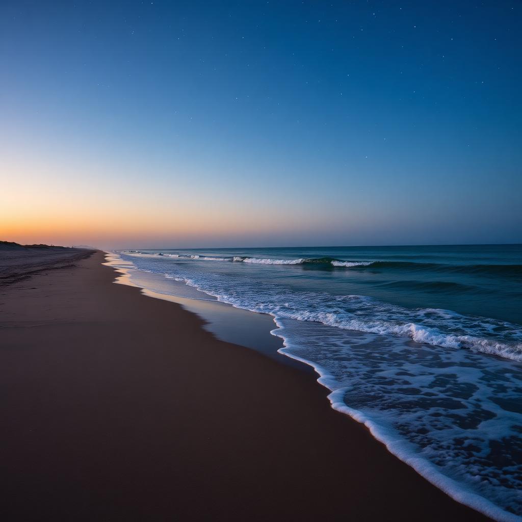 Plage atlantique au crépuscule